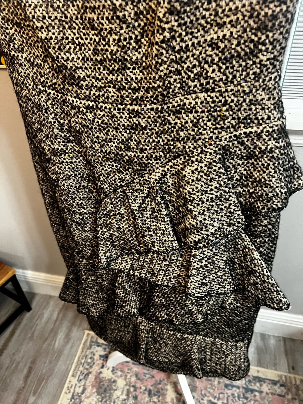 KAREN MILLEN TWEED DRESS I BLACK/ MULTI 8 Medium Wool Blend - Picture 12 of 16